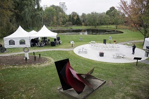 Villa Barr Art Park set up with a stage