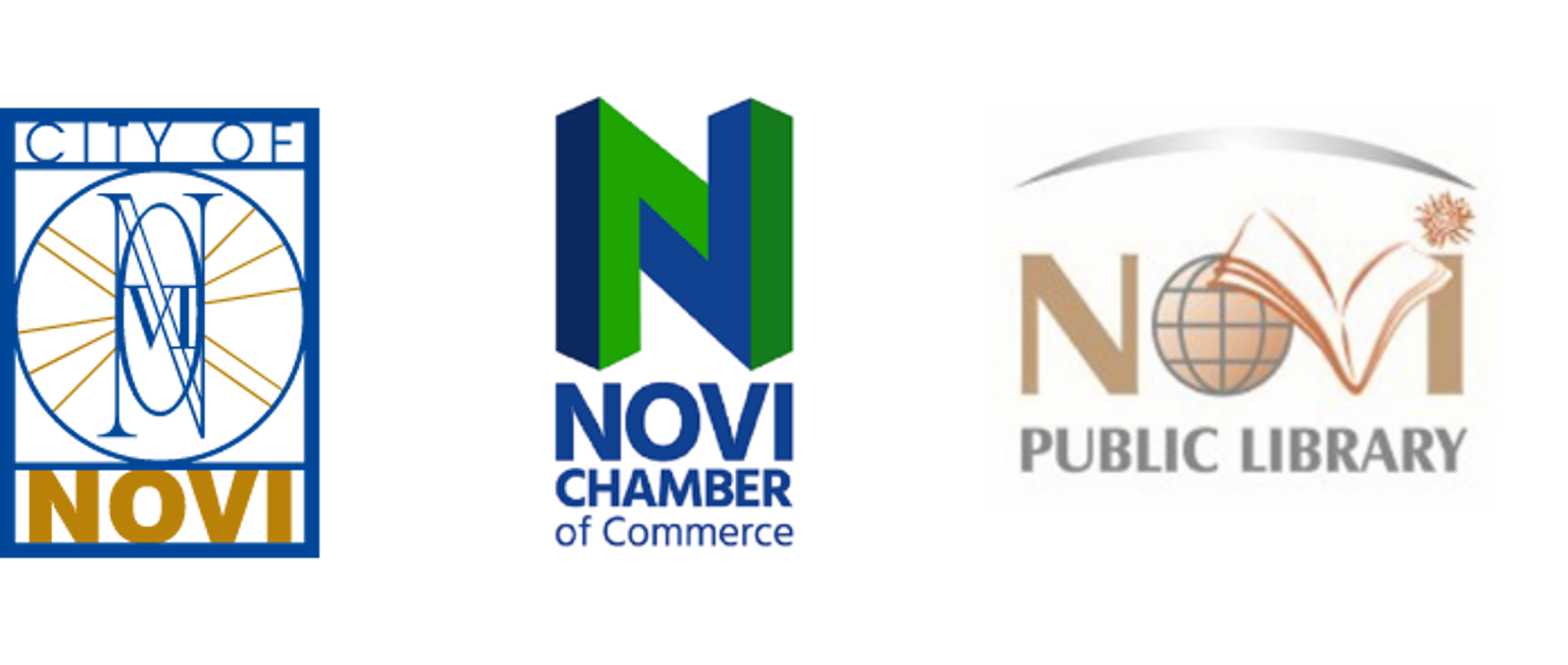 Novi logo, Chamber of Commerce logo, Library logo