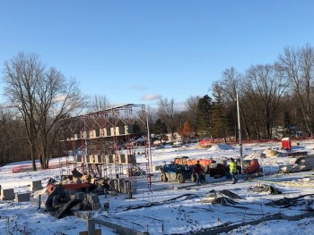 Construction Site with Snow  on the Ground