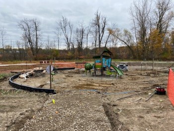 Toddler playground under construction