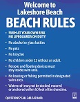 Lakeshore Beach Rules List