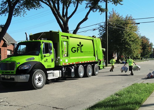 GFL truck and workers